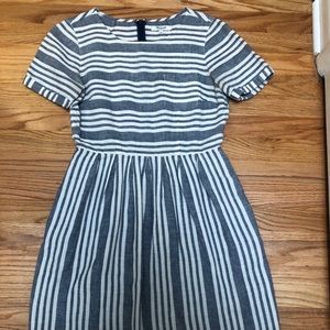madewell striped dress with pockets